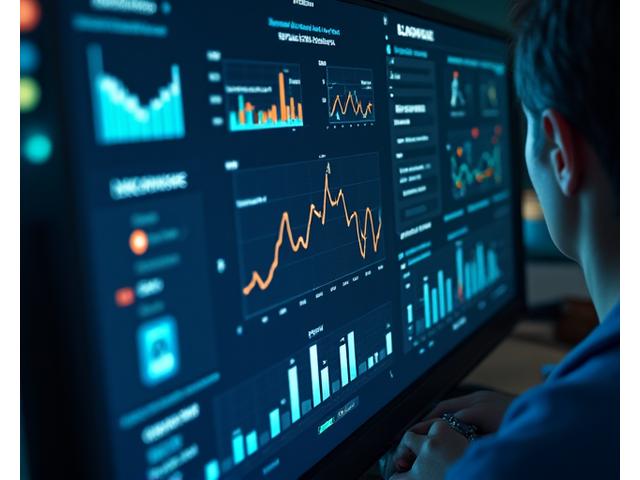 A sleek, minimalist dashboard displaying financial learning progress with predictive analytics graphs, skill mastery charts, and real-time performance metrics.